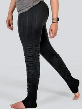 Agogie Resistance Band Black Leggings Ankle/Foot Holds-sz Large